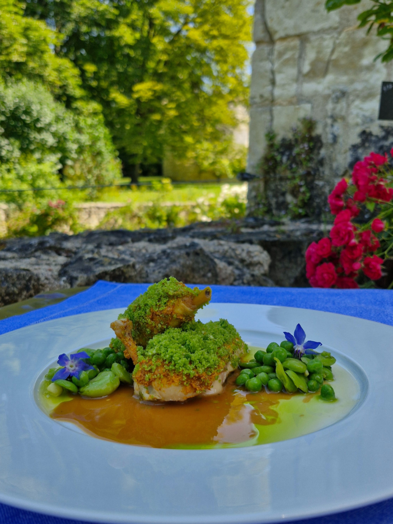 Plat, jardin secret, juin 2024, restaurant gastronomique en Val de Loire